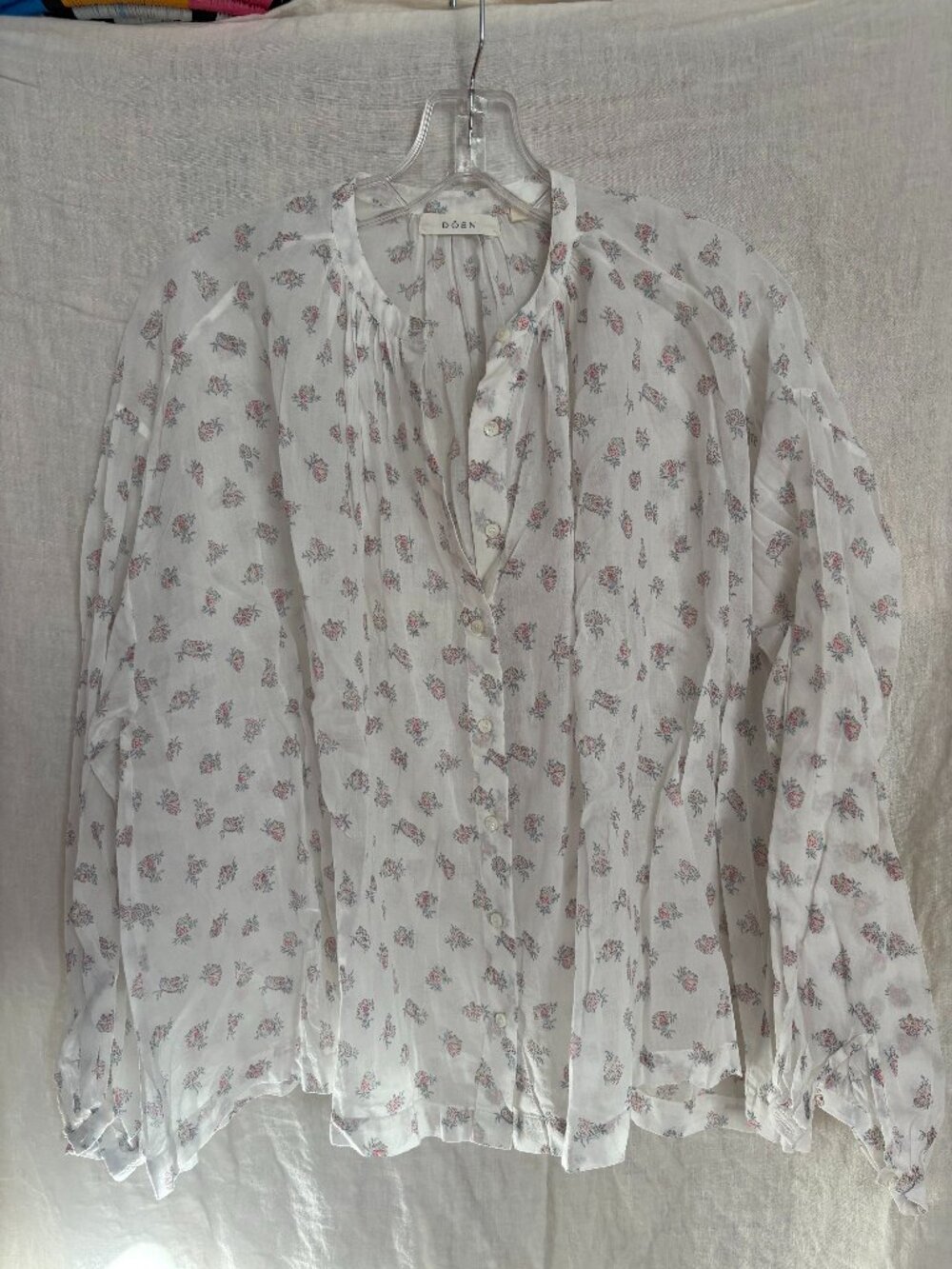 Doen "Jane" Blouse in Coquille Medallion floral print